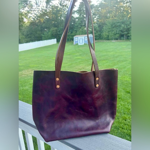 Kmm & Co. Handbags - KMM Burgundy Chromexcel Horween Leather Tote Bag